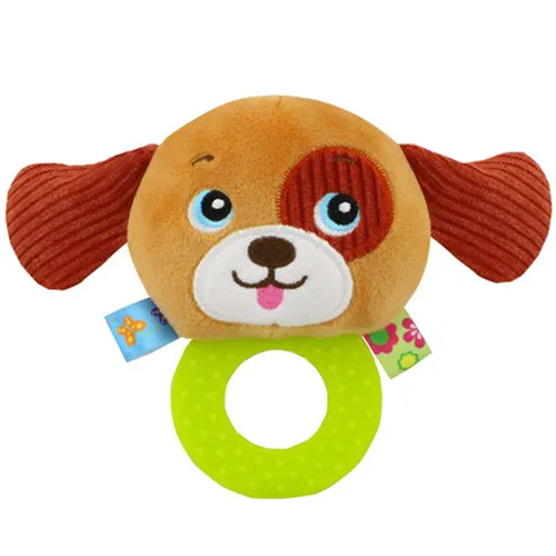 Dog Детские плюшевые игрушки-погремушки в виде животных, Обучающие музыкальные мягкие Детские Прорезыватели, Висячие музыкальные игрушки в виде енота, детские игрушки в подарок - Цвет: Dog