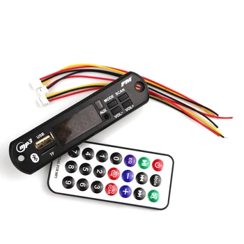 

Bluetooth 5.0 MP3 WMA WAV Decoder Board 12V Wireless Car Mp3 Player Decoder Audio Module USB TF FM Radio For Car accessories