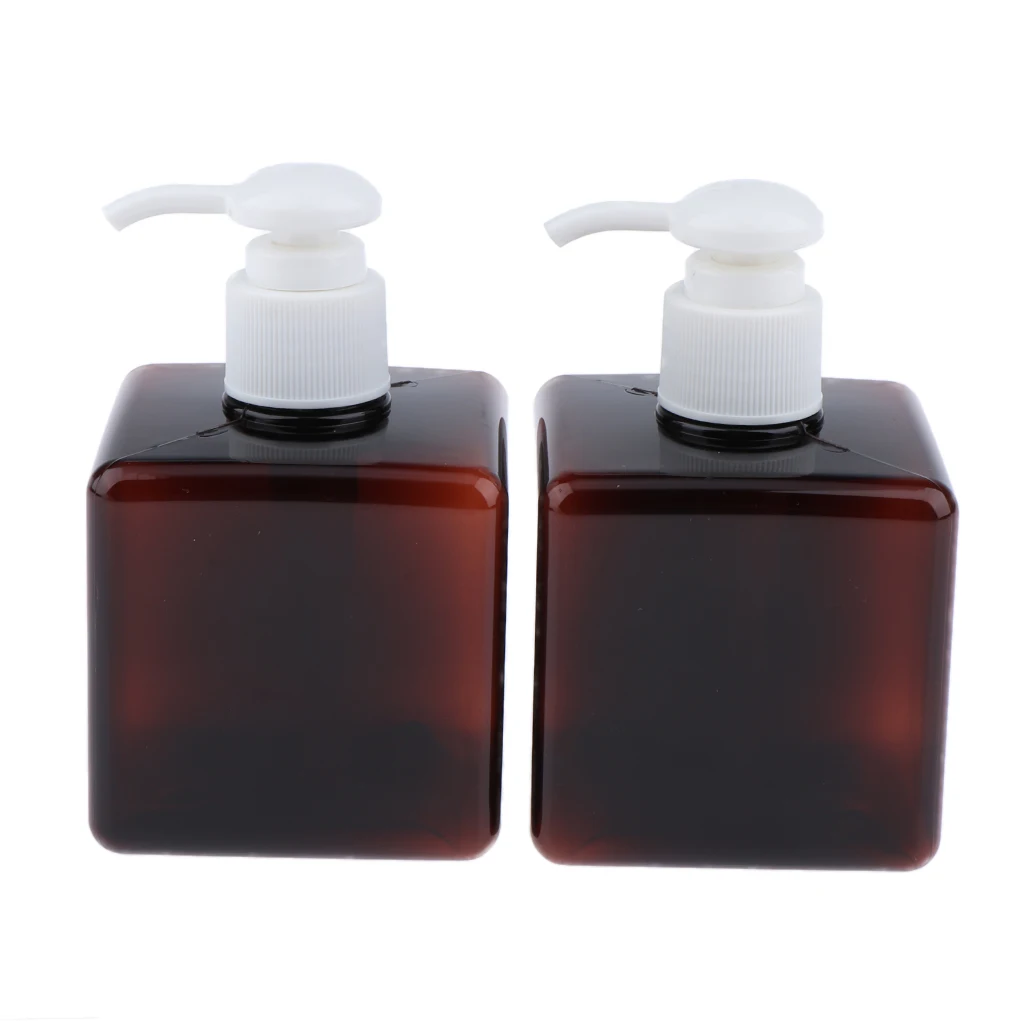 2Pieces Empty Plastic Lotion Pump Bottle for Cleansing Oil Cosmetic Cream 250 ML - Transparent/Green/Brown Optional
