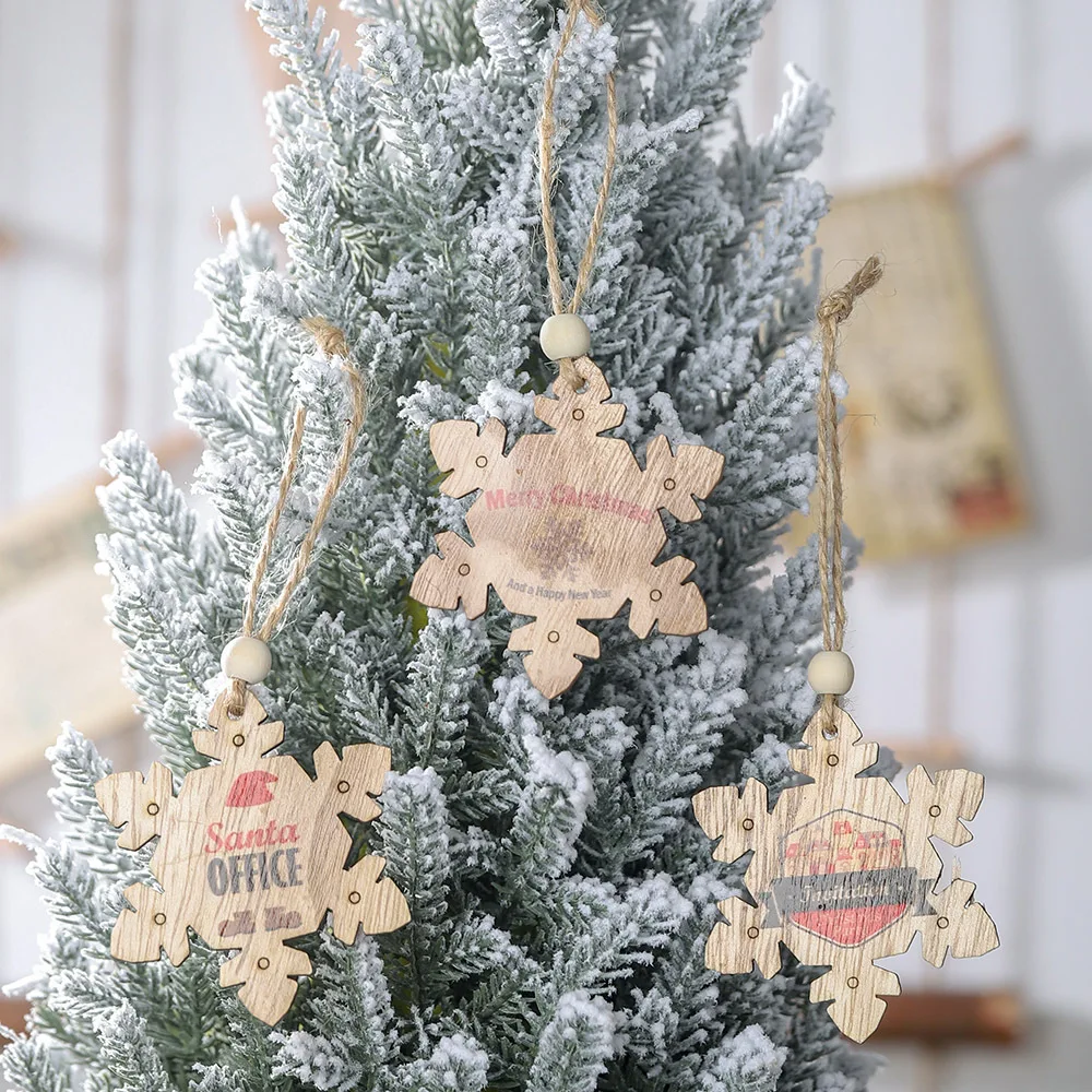 Новогодний деревянный декор, рождественские украшения, подвесные Подвески, рождественские украшения для дома, орнамент с рождественской елкой, Q