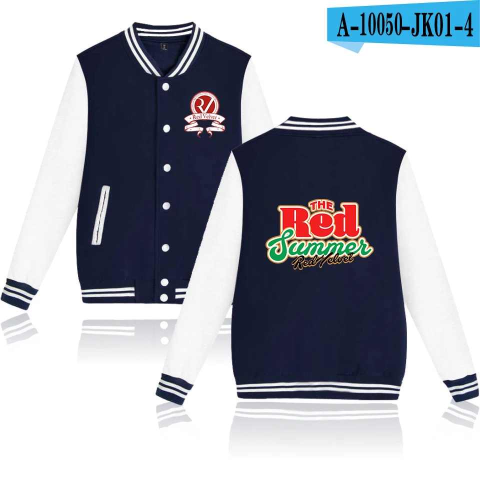 Darkblue Мода kpop красный бархат bad boy печатных хип хоп карман Кнопка бейсбол куртка для мужчин женщин повседневные кофты толстовки куртки пальто для будущих мам - Цвет: Darkblue