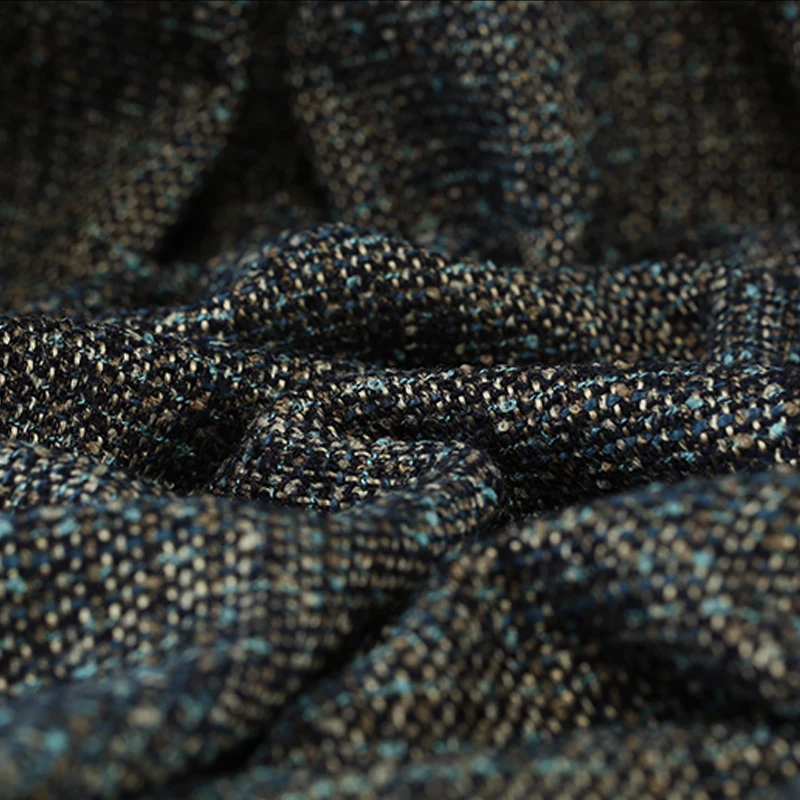 

145CM Wide 490G/M Weight Multi Color Knitted Tweed Wool Viscose Fabric for Autumn and Spring Coat Jacket Dress DE888