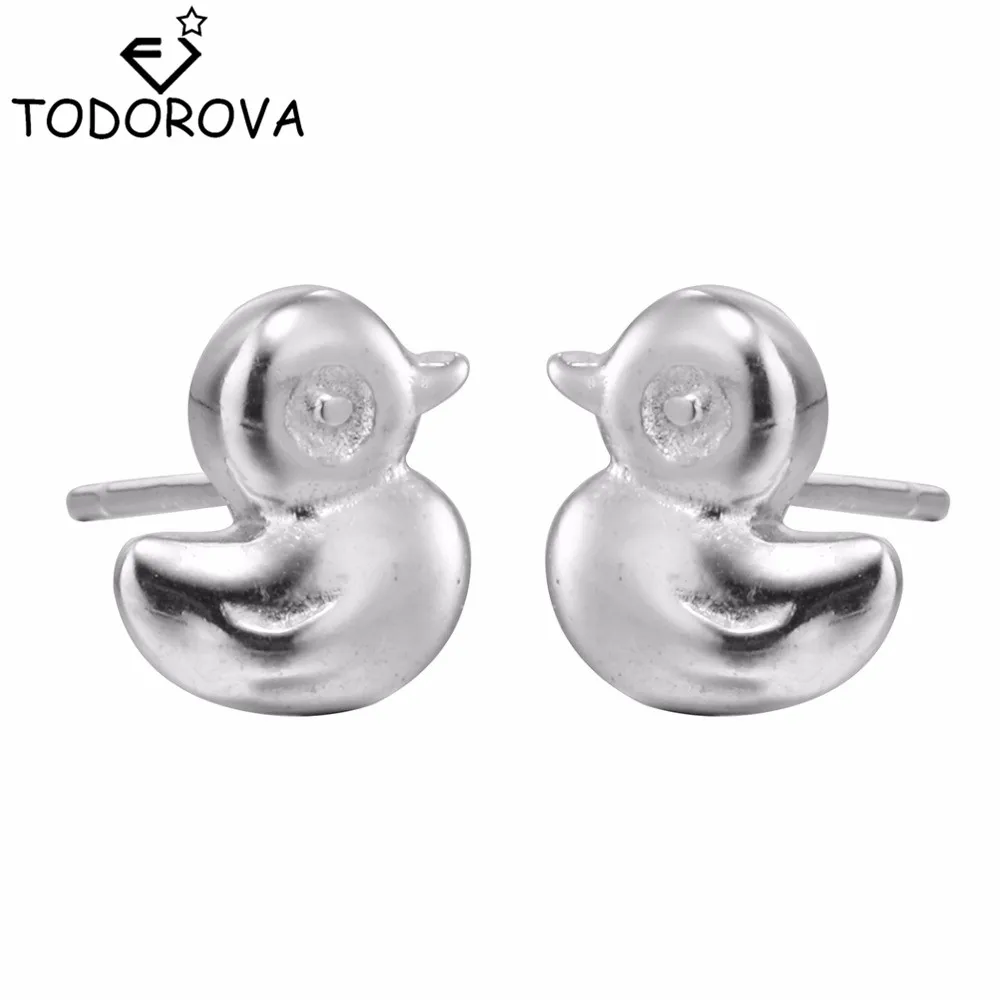 Todorova утка серьги гвоздики для женщин леди милые крошечные серьги милые животные серьги в форме утки женские ювелирные изделия Brincos