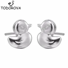 Todorova утка серьги гвоздики для женщин леди милые крошечные серьги милые животные серьги в форме утки женские ювелирные изделия Brincos