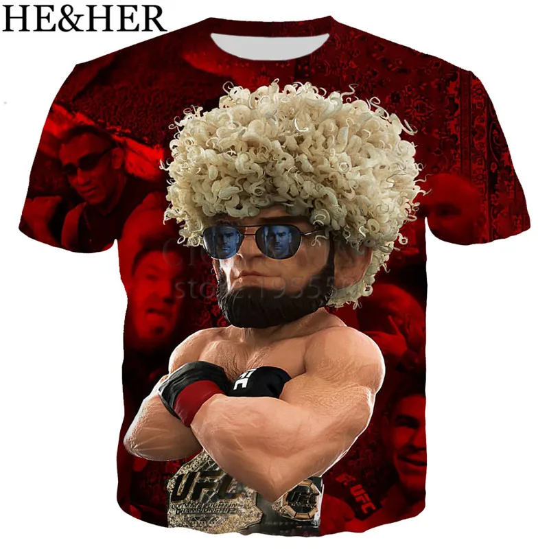 Новое поступление популярная модная футболка khabib nurmagomedov для мужчин и женщин