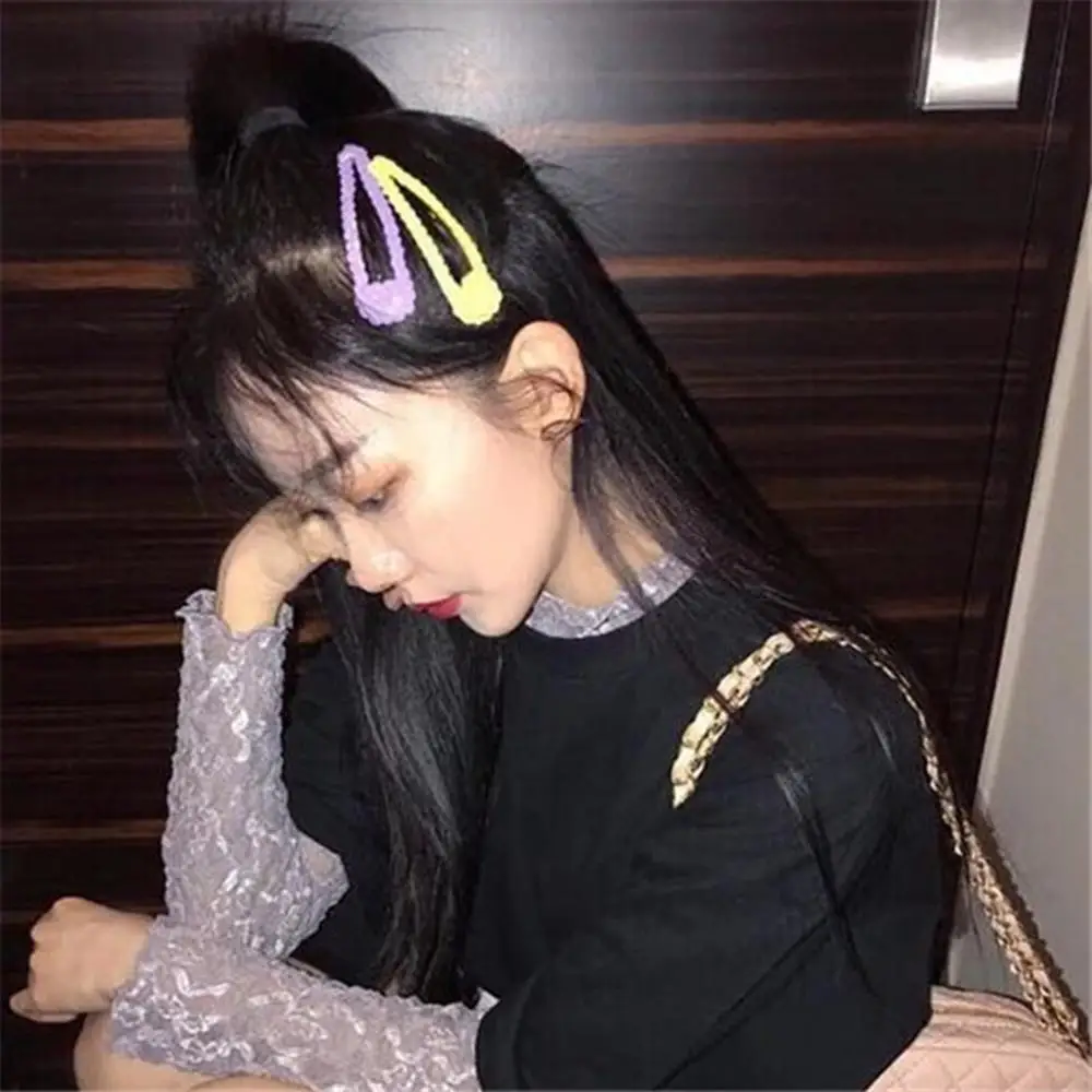 

M MISM 2019 Korean Colorful Sequins Women Hair Clips Handmade Drop Shape Rectangular Hairpins Barrettes Girls Hair Accessories