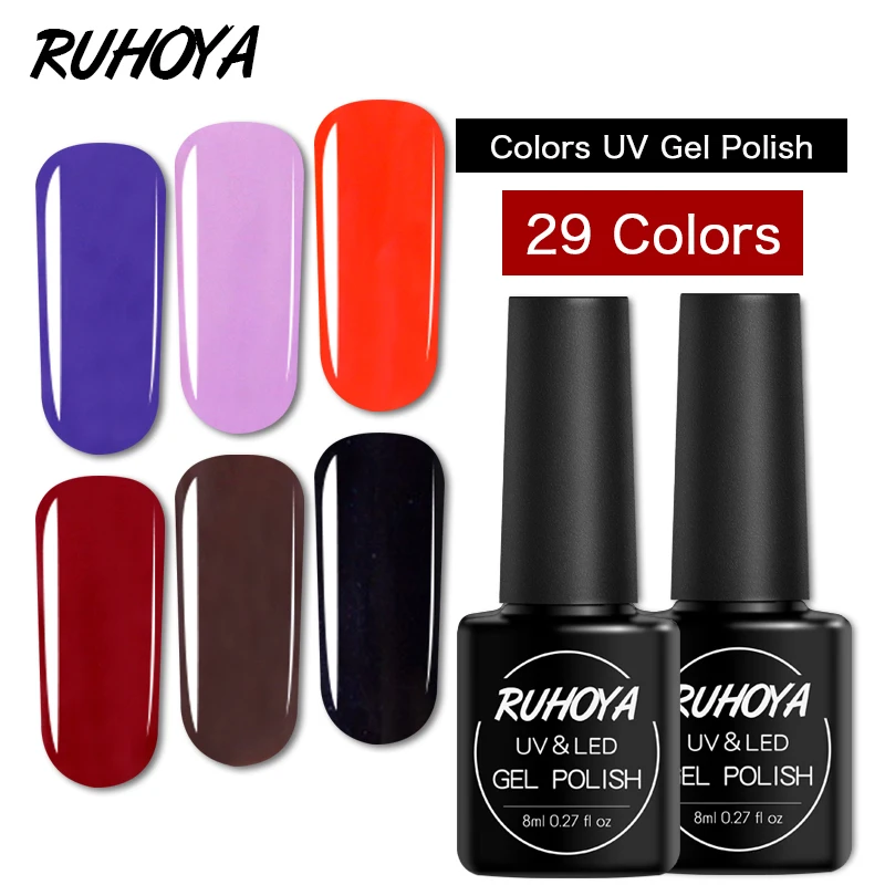 Ruhoya 8 мл великолепный цвет UV светодиодный Гель лак для полировки Полупостоянный
