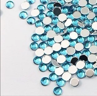 

Free Shipping ! 1000pcs/ lot Top quality 5mm Turquoise flatback Acrylic Rhinestone gem for Cloth shoe decoration accessary