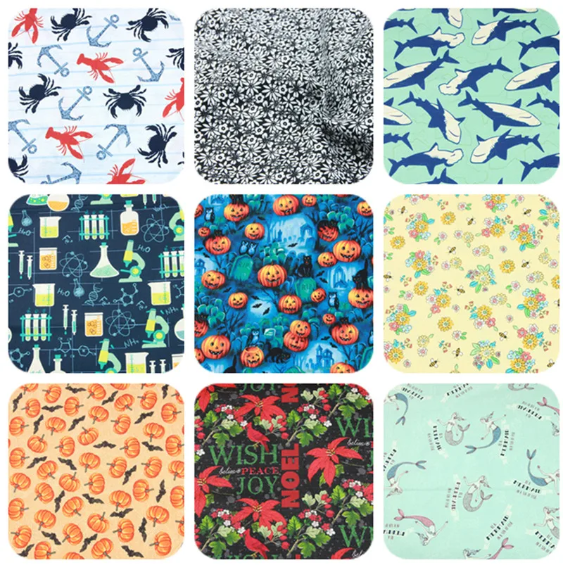 

half meter cartoon flower 100% cotton plain fabric, handmade DIY garment dress bag cloth 100% cotton A979