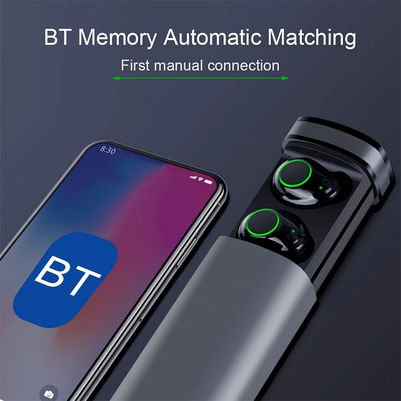 IPX5 Водонепроницаемый Bluetooth 5,0 гарнитура Беспроводные сенсорные Bluetooth наушники с зарядным устройством Поддержка HD вызова и Siri
