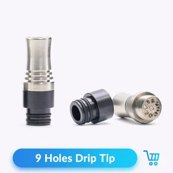 

Quartz Banger 20pcs Drip Tip 510 SS with 9 Holes to Prevent E Liquid from Slopping for RTA Atomizer Vaporizer Tank Vape E Cig