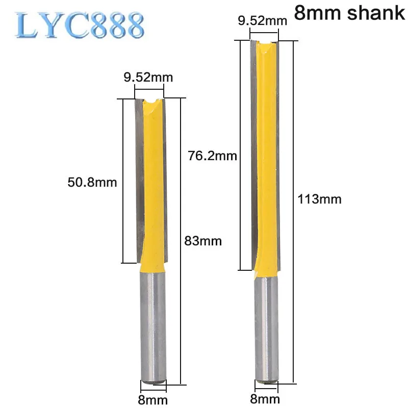 1 шт. 8 мм хвостовик длинный триммер Нижняя очистка флеш-фрезерный станок с ЧПУ деревообрабатывающий инструмент резьба по дереву фрезерный станок бит