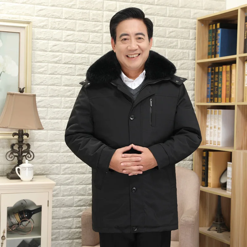  Nouveau hommes vers le bas manteau mode hiver doudoune longue Parka épaissir 90% duvet de canard co