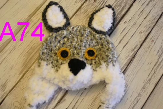 crochet wolf hat