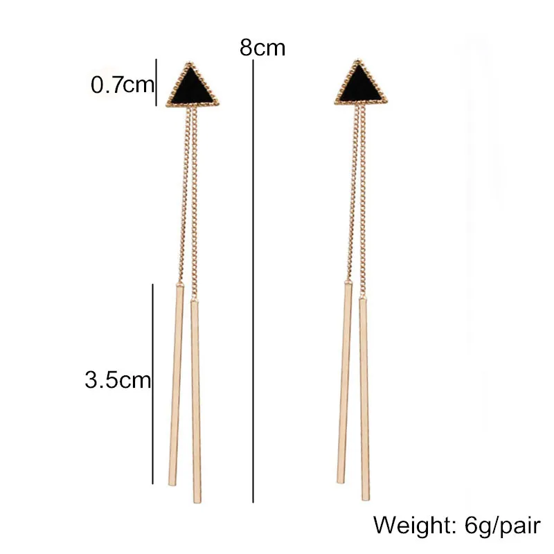 Korea Geometric Triangle Long Tassel Bar Drop Earrings For Women Minimalism Personality Ear Line Dangle Oorbellen Gift EB850