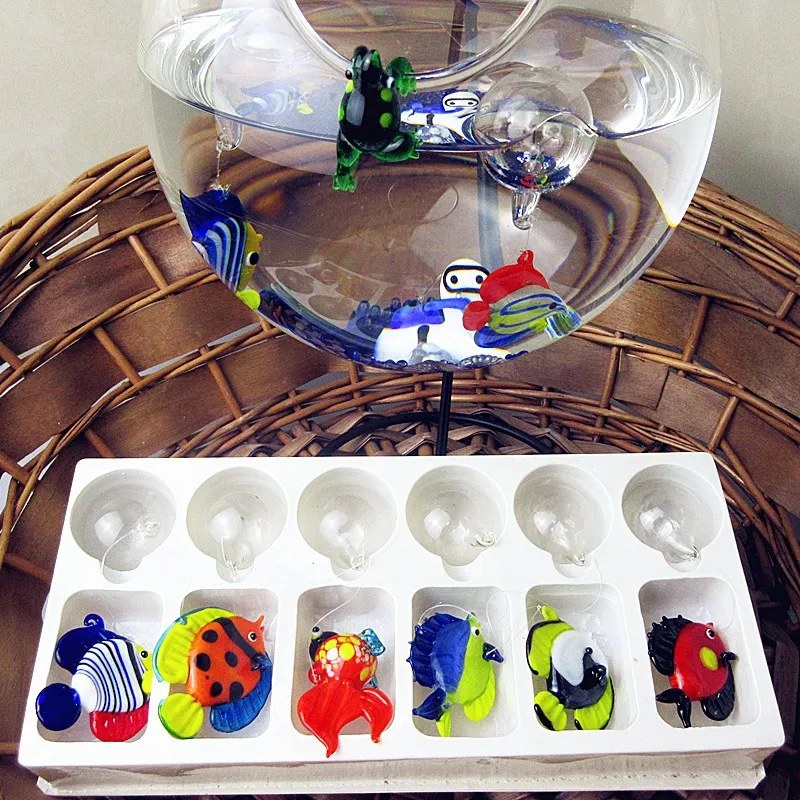 Floating glass fish Aquarium Mini Fish Figurines Hand made glass fish Lamp working Glass