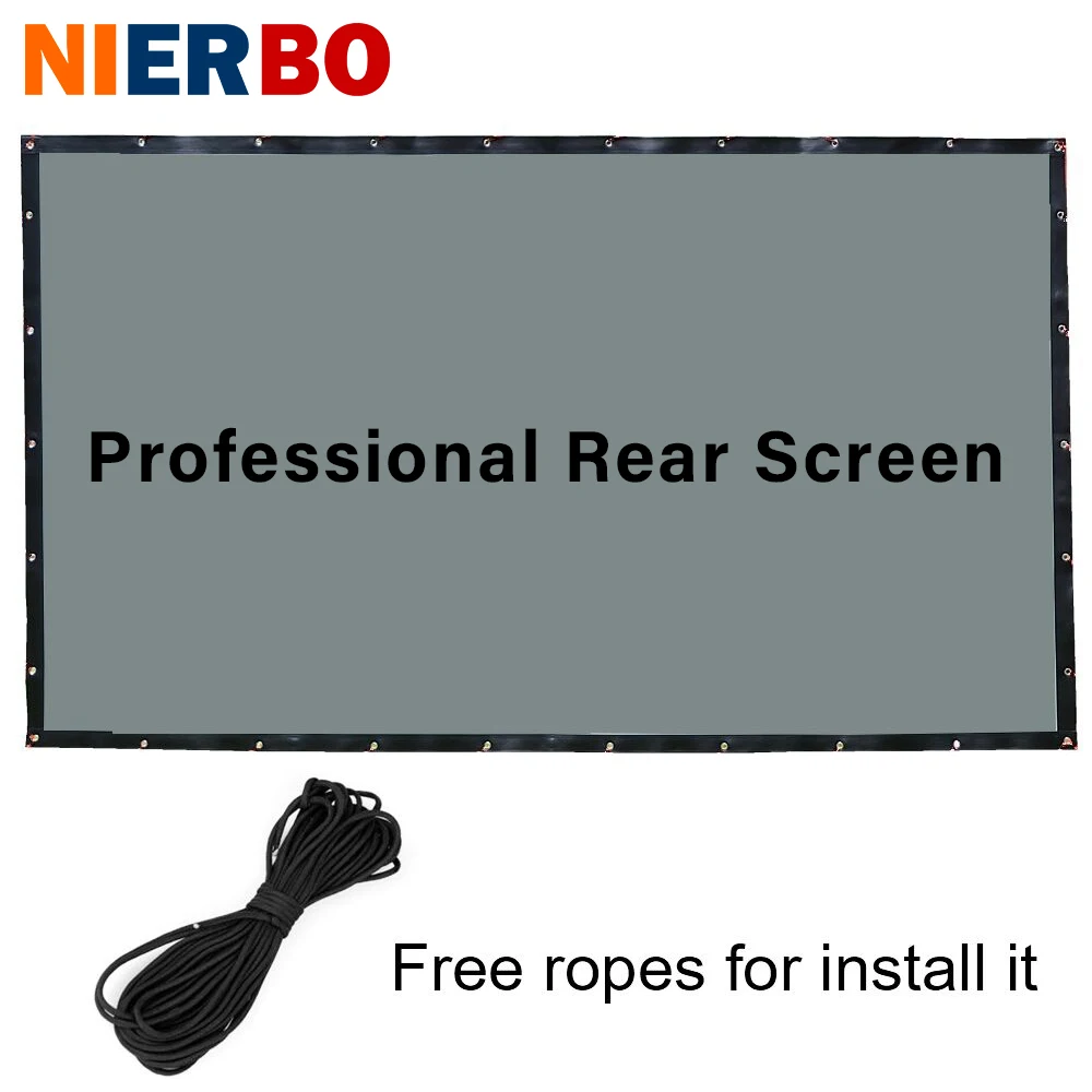 

NIERBO Rear Projector Screen 72 to 300 Inches 16:9 4:3 Portable Commercial Foldable High Brightness Home Cinema