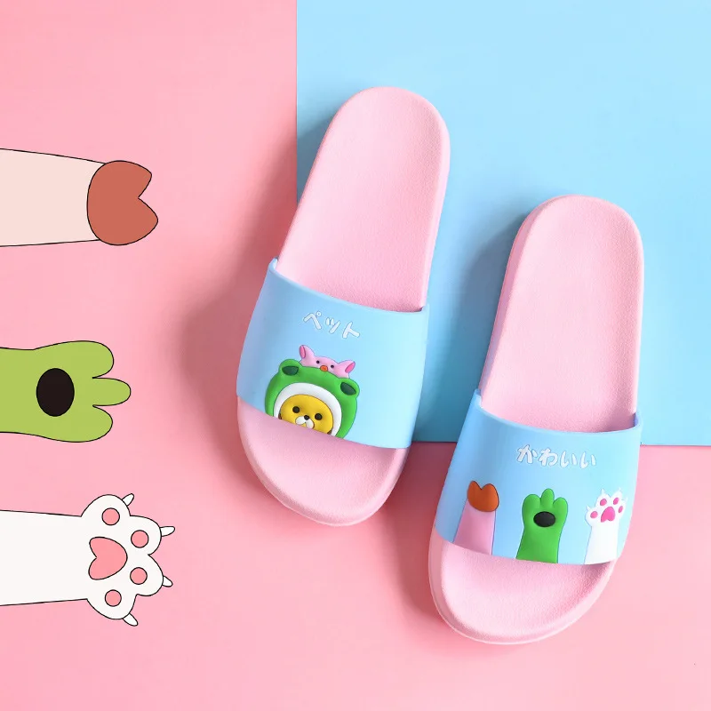 

Funny Cartoon Cat Kids Slippers Baby Boys Girls Indoor Home Shoes Toddler Summer Beach Water shoes Outdoor Sandals