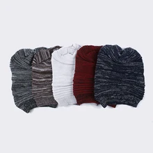 Новые роскошные Вязание шапочка-шарф для мужчин зимние плед плюс бархат утолщаются хеджирования шарфы с капюшоном Теплая Лыжная шляпа