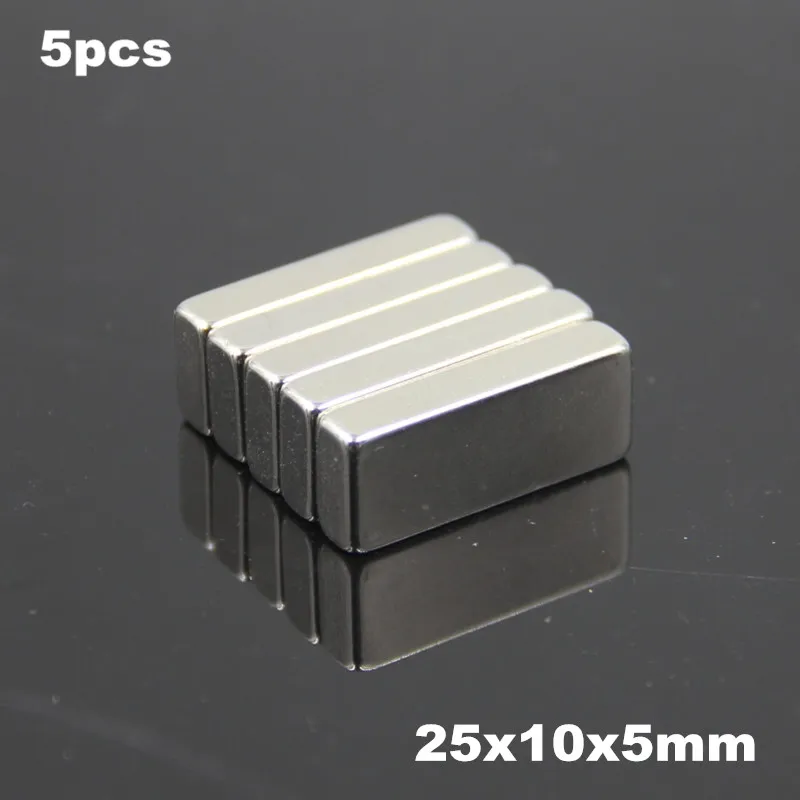 

5pcs 25x10x5mm Super Powerful Strong Rare Earth Block NdFeB Magnet Neodymium N35 Magnets F25*10*5mm- Free Shipping