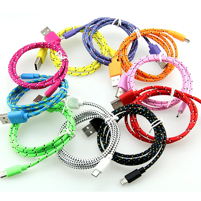 

10pcs/Lot 1M/2M/3M Colorful Fabric Braided 8 PIN USB Cable Data Sync Charger for iPhone 5 6 6s 7 Plus 8 X SE For ipad iOS 11.x.x