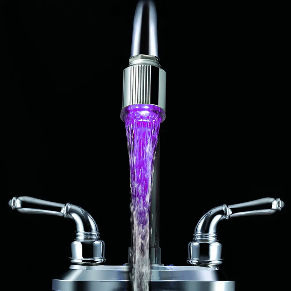 

Colorful Led Faucet Kitchen Sink Change Color Glow Water Taps Bathroom Temperature Sensor Heads Glow Faucet Accessories #Z