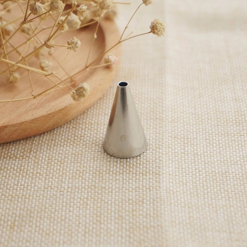 

#6 Round Tips Piping Nozzles Icing Tips Cup Cake Chocolate Baking Decorating Tools For Pulling Line