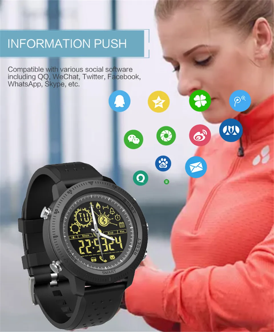 Новые Bluetooth Смарт часы для мужчин открытый плавание Bluetooth 4,0 наручные часы водонепроницаемый IP67 Smartwatch для IOS Android телефон
