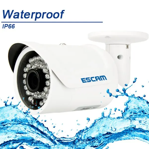 

ESCAM QD320 IP66 Waterproof Outdoor IP Camera H.264 Dual-Stream Network HD 720P 1.0MP CMOS Sensor CCTV IP amera