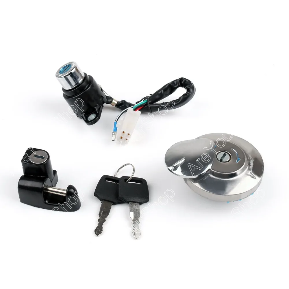 Universal Ignition Key Switch Lock+ Fuel Gas Cap Key + Seat