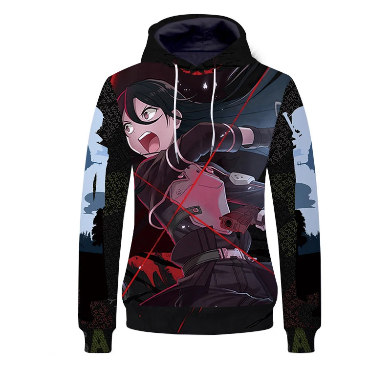 

Fans Wear 2019 SAO Unisex Hoodies for Fans Anime Gaming Sword Art Online 3D Print Pullover Sweatshirt Hoodie Kirito Asuna Print