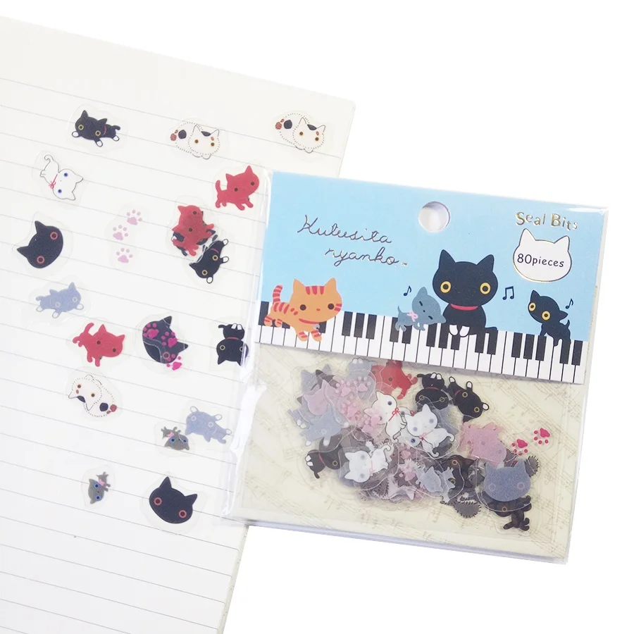80 шт./лот Kawaii мультяшный медведь Кот кролик наклейки Дети DIY Дневник телефон