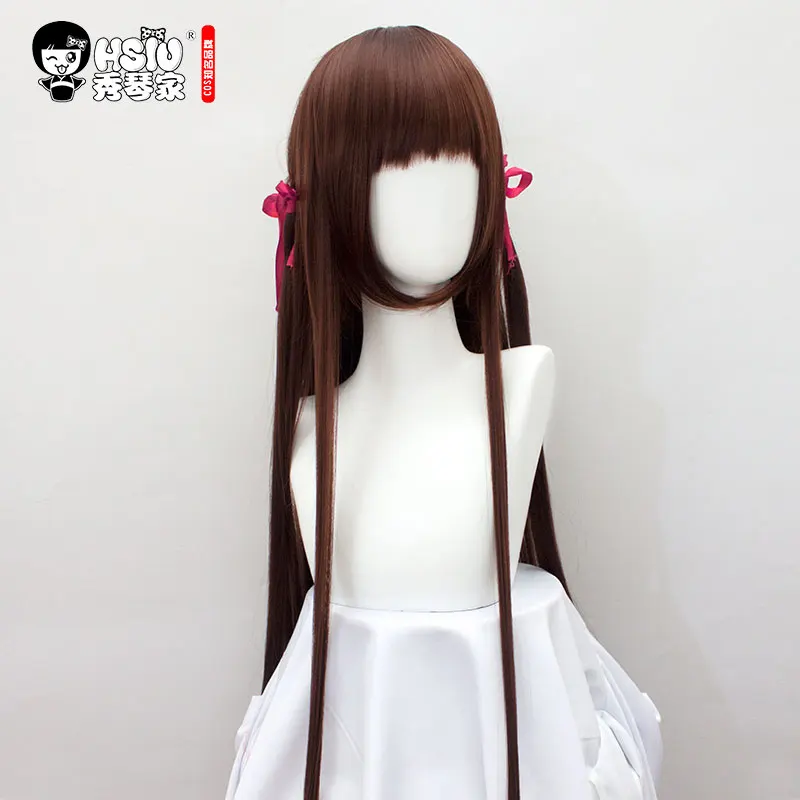 Парик для косплея HSIU с корзиной фруктов Tohru Honda длинные прямые коричневые парики