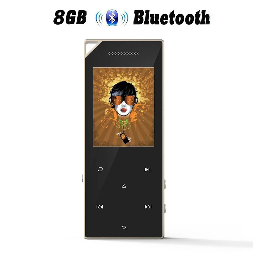 Портативный MP3-плеер bluetooth 4,0 и динамик 1.8in экран металлический bady HIFI музыкальный плеер с fm-радио, запись, TF карта