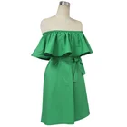 Save 1.89 on Summer Women Ruffled Dress Evenning Mini Off-shoulder Solid Loose Casual Sexy Dress