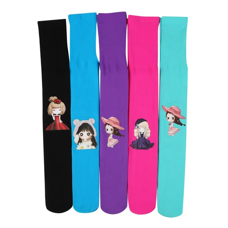 

10 Colors Cartoon Pattern Kids 3-8Y Girls Leggings Spring Summer Autumn Casual Solid Color Comfortable High Quality Leggings