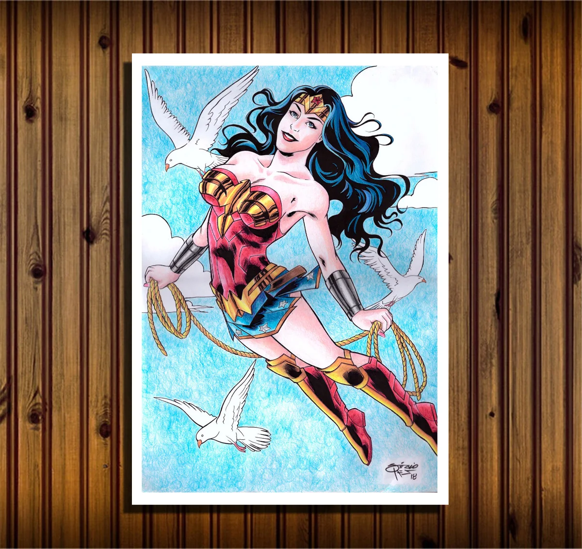 Чудо Женщина DC Vs Marvels 1 панель украшение на стену живопись маслом плакат Холст