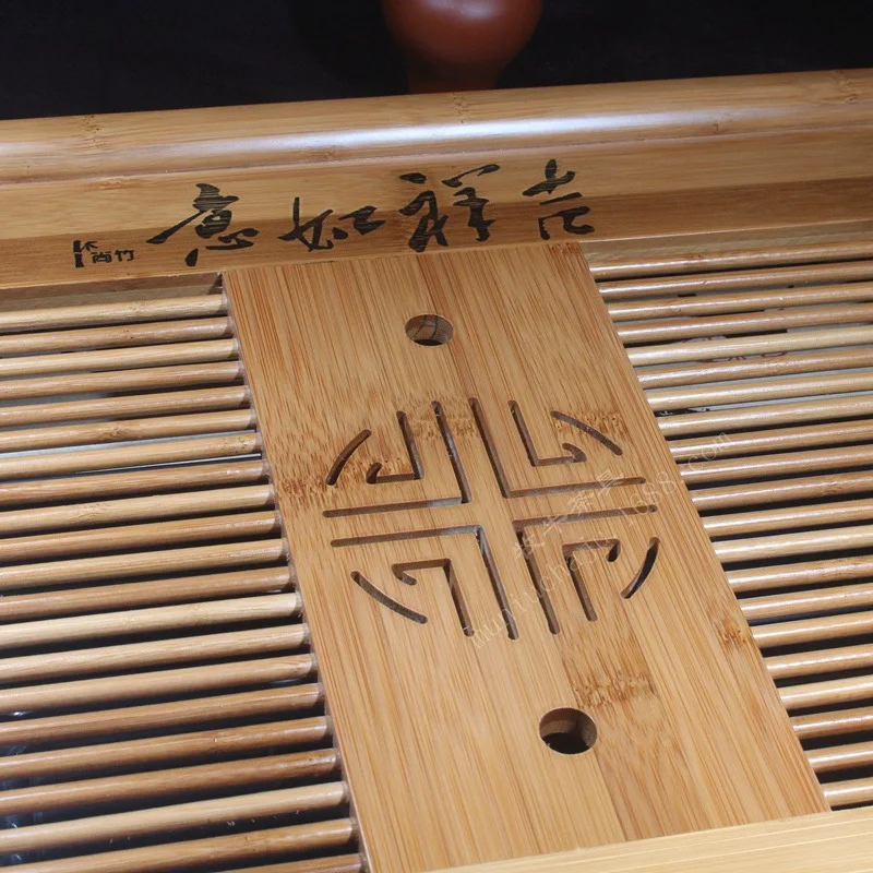 The mixed batch high-grade bamboo tea tray auspicious 50*36*8 Kung Fu tea gift