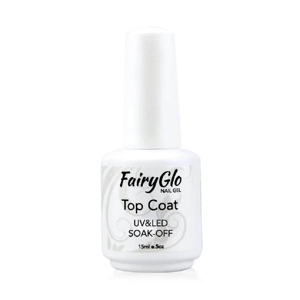 FairyGlo 15 мл белый флакон гель для ногтей УФ-гель для ногтей верхнее покрытие длинный последний Гибридный гель лак обычный лак для ногтей Lucky Enamal - Цвет: TOP COAT
