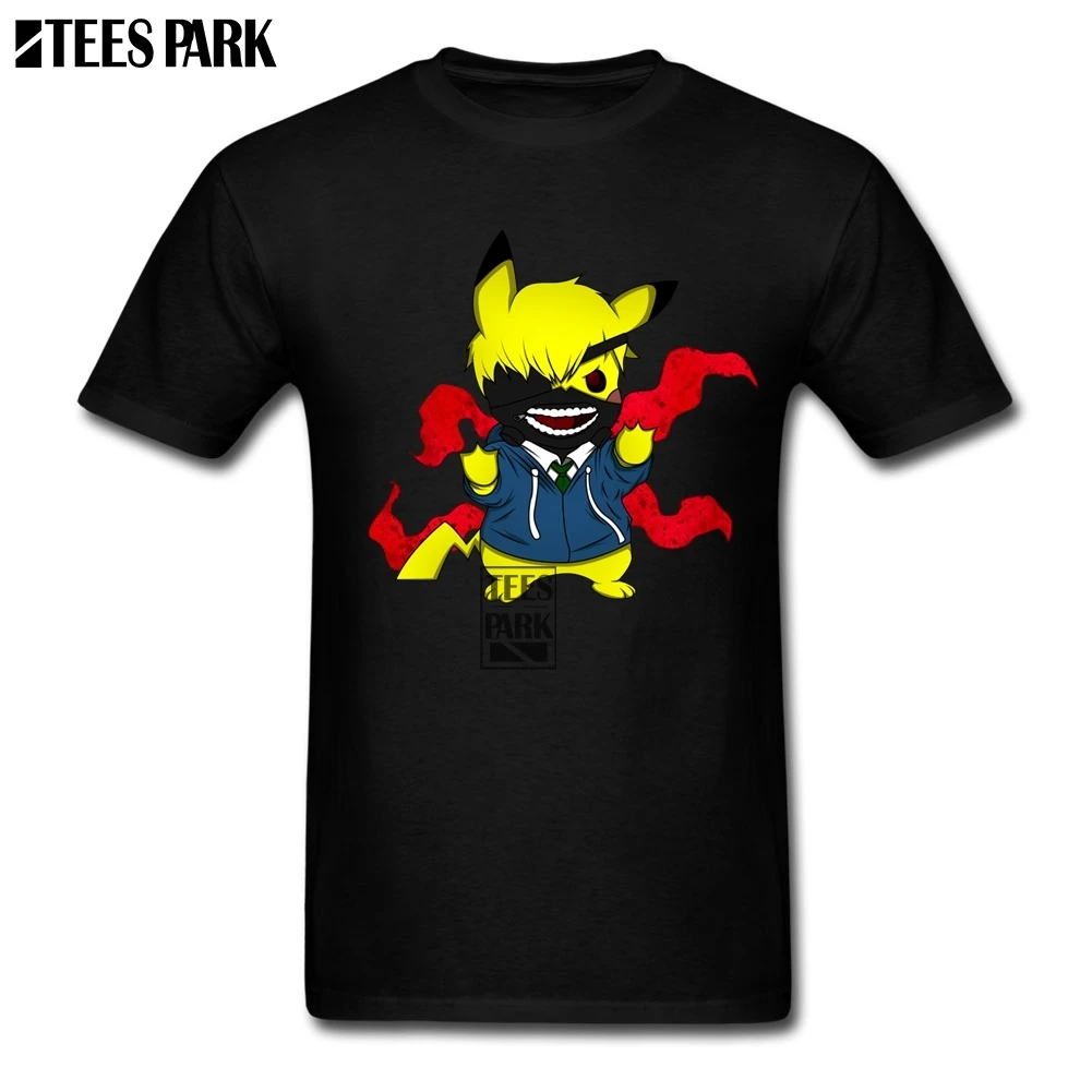 Cool Tees Tops Tokyo Ghoul PIKA Ghoul Mens T Shirts Male Cotton Short Sleeve T Shirts Designing Adult Best Looking Printed Tees