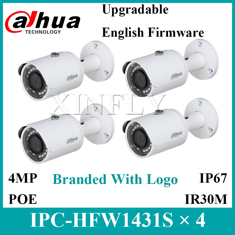 4 Pieces / Lot Dahua Original IPC HFW1431S 4MP IP67 Mini Bullet Camera