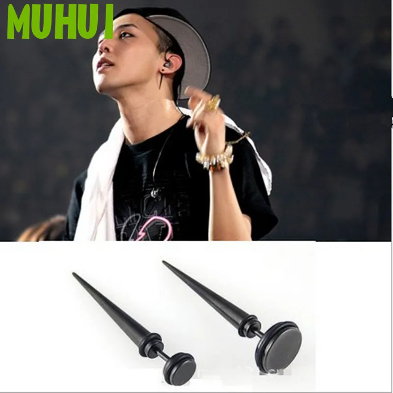 

Korea POP BIGBANG G-Dragon GD TOP one of a kind Black long Titanium steel Earrings For Women Men Jewelry C119