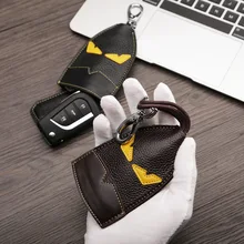 Дизайнерский уникальный первый слой из натуральной коровьей кожи мужской ключ кошелек Автомобильный ключ держатель сумки веревка тянет стиль ключ сумка для хранения