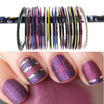 

1 Roll 1mm Nail Striping Tape Line Colorful Adhesive-Nail Art Transfer Decal Sticker For Nail Decoration DIY Design