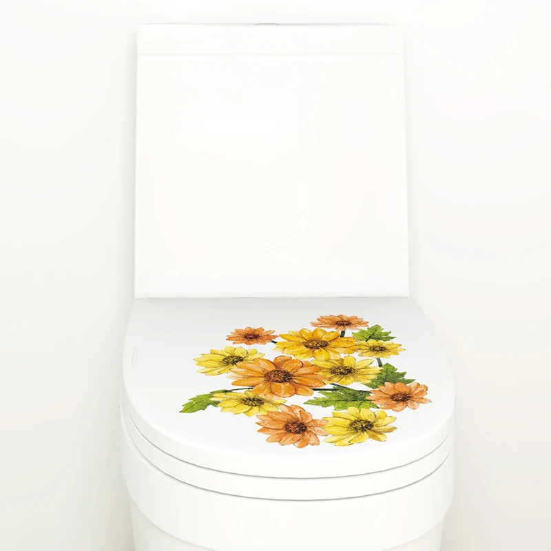 Chrysanthemum Wall Stickers For Toilet Bathroom Decoration Accessories Home Kitchen Room Cupboard PVC Decor Mural Wall Art Decal Chrysanthemum Wall Stickers For Toilet Bathroom Decoration Accessories Home Kitchen Room Cupboard PVC Decor Mural Wall Art Decal