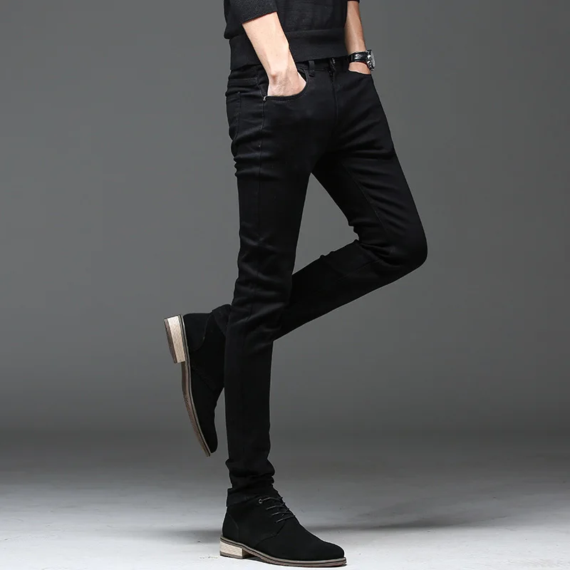 Batmo 2021 new arrival high quality casual slim elastic black jeans men ,men's pencil pants ,skinny jeans men 2108 slim fit jeans