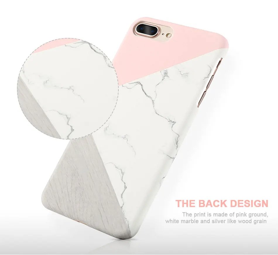 DOEES Hit Color Marble Hard PC Case For iPhone 5 5S SE 6 6S 7 8 Plus For iPhone X Case Wood Pattern Cover For iPhone 5 6 7 8 X (3)