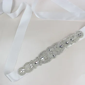 

Wholesale Bling bling Glass and Rhinestone Applique Trimming For bridal Dress wedding bridal sash dress belt
