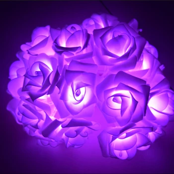 

AC 110V 220V LED Rose Flower String Lights indoor Christmas Romantic Garland Fairy Lights for Valentine's Day Wedding Decoration