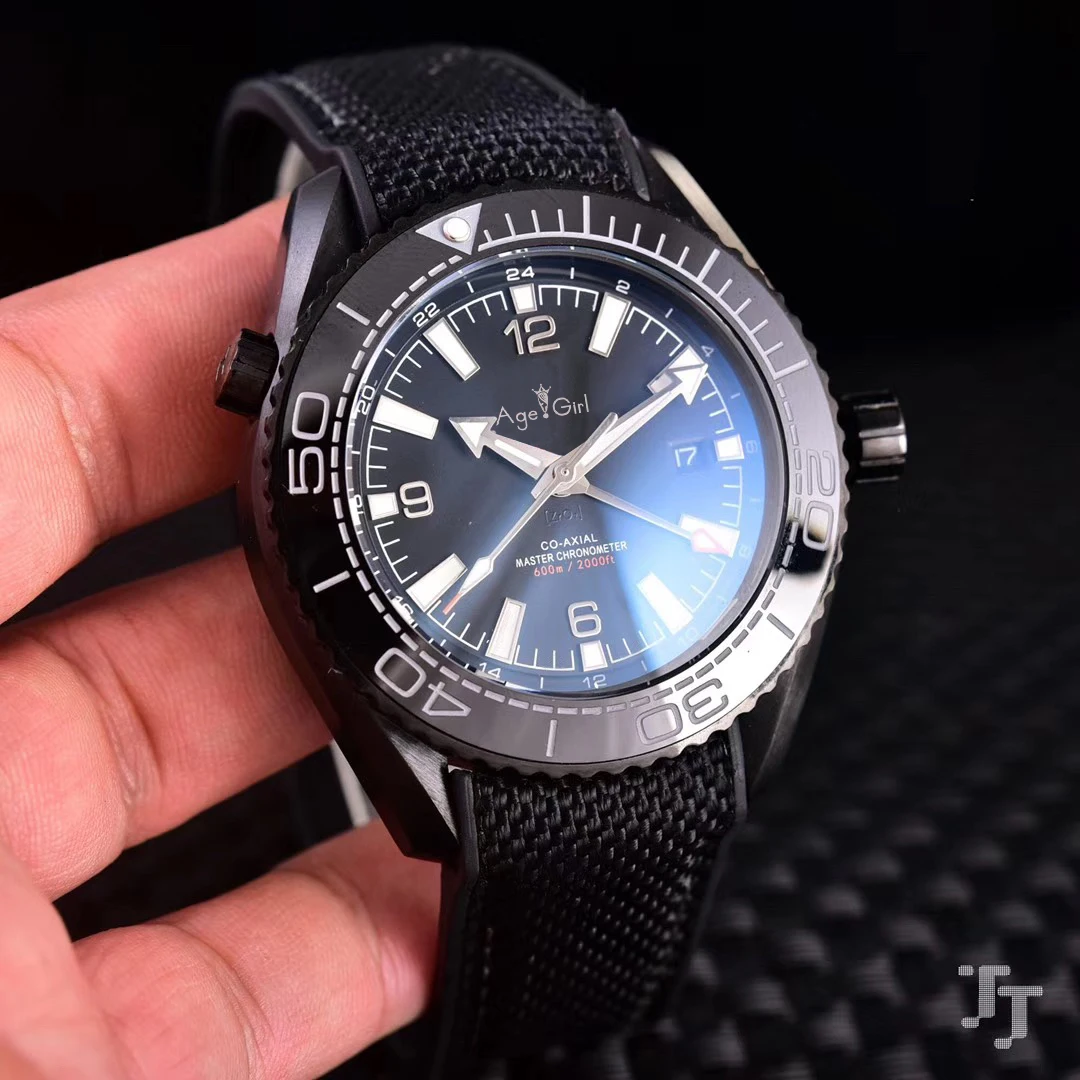 

Luxury Brand New Men Automatic Mechanical GMT Blue Full Black Ceramic Stainless Steel Sapphire Canvas Leather Sport Watches AAA+